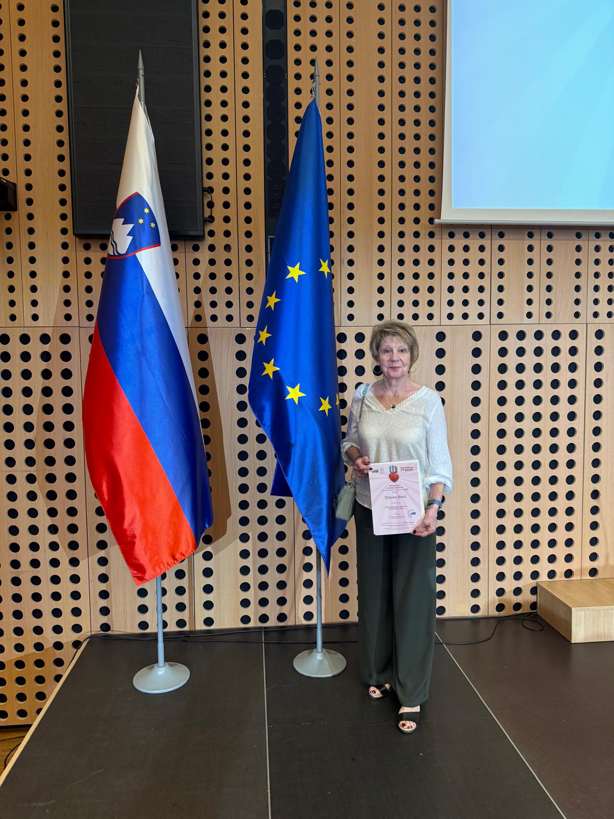 Naša članica Tatjana Burič prejela priznanje Prostovoljec leta 2025